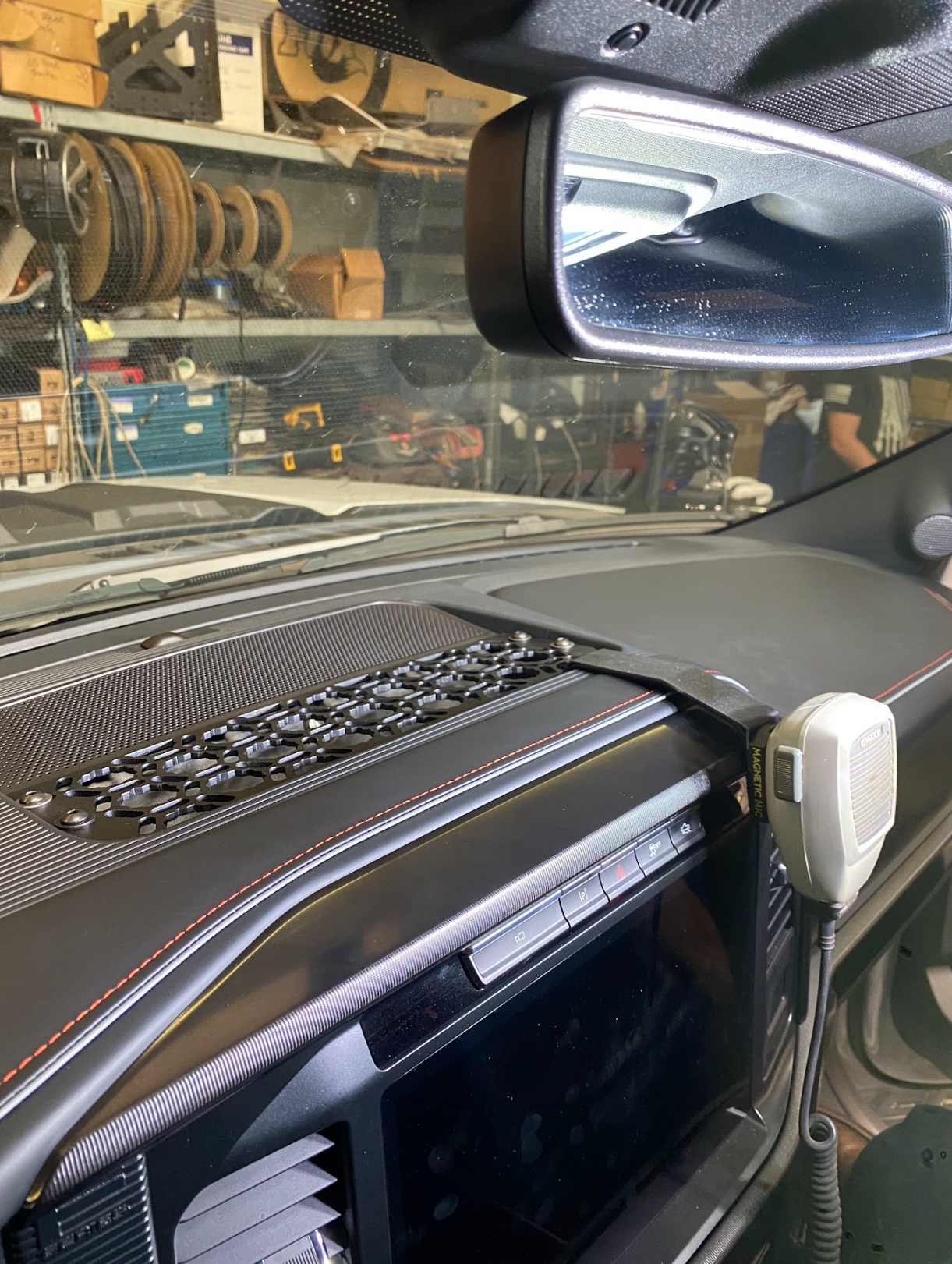 2024 F150 Raptor center dash mount kit by Adapt-A-Panel installed, showcasing sleek design and functionality.