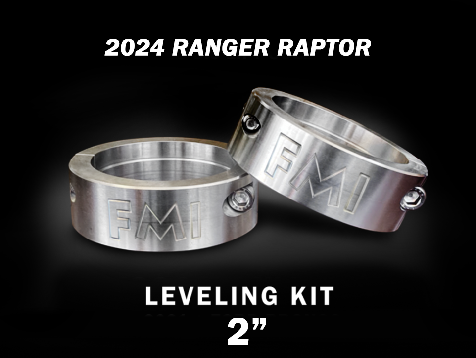 2024 Ranger Raptor spring collar lift kit for 1.5", 2", and 2.5" lift options, featuring durable aluminum construction.