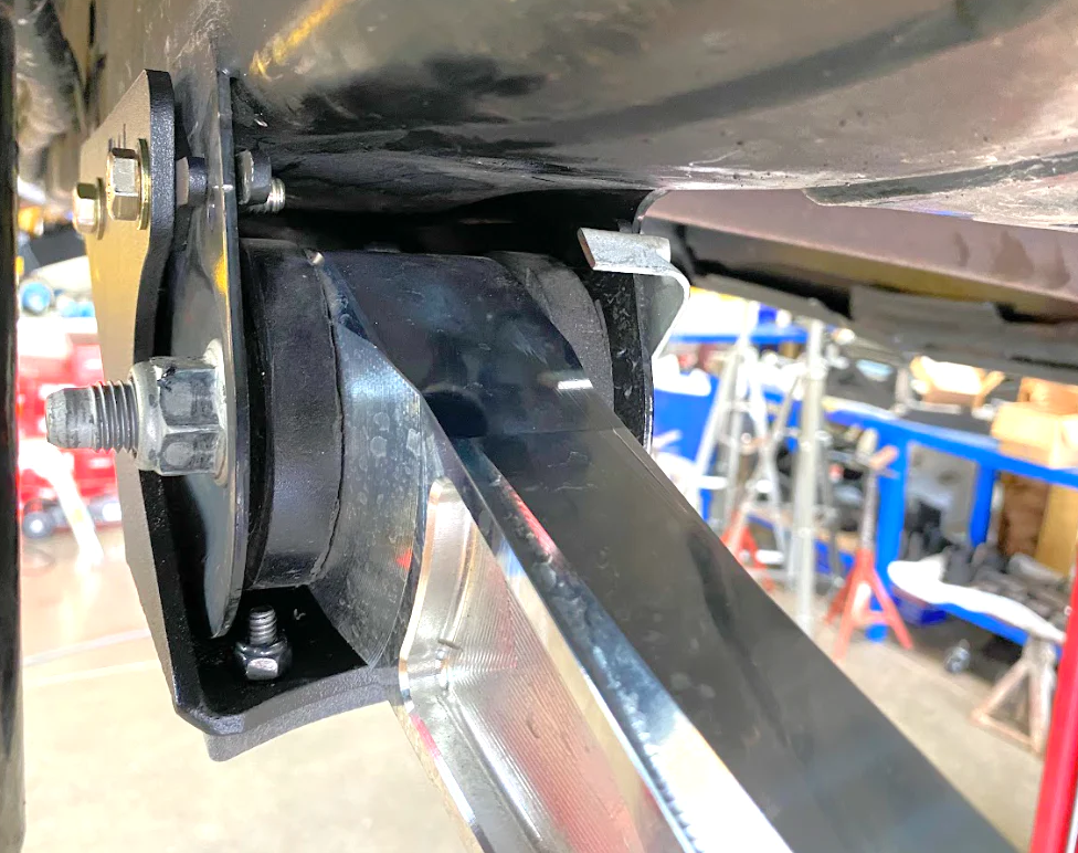 2024 Ranger Raptor rear lower arm frame guard featuring HDPE slide for enhanced protection and durability.