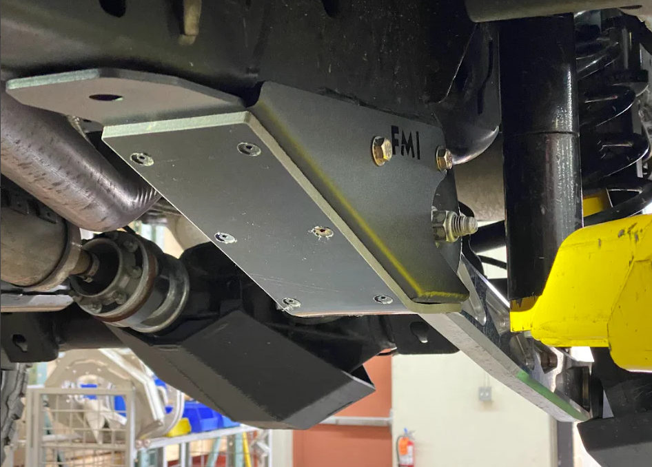 2024 Ranger Raptor rear lower arm frame guard featuring HDPE slide for enhanced protection and durability.