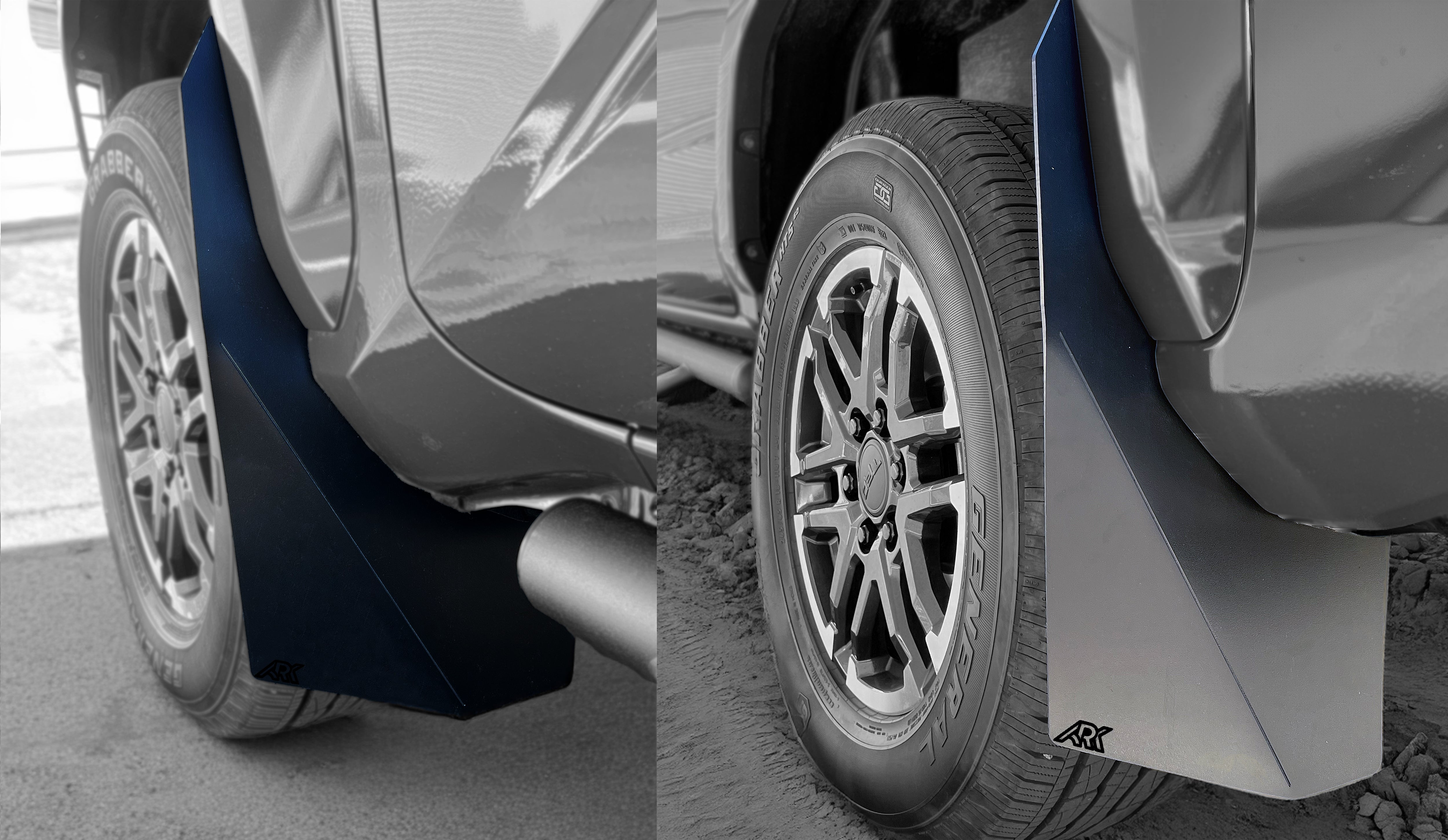 2024+ Toyota Tacoma TriXpoly splash guards and mudflaps designed for enhanced protection and style. Durable and sleek design.