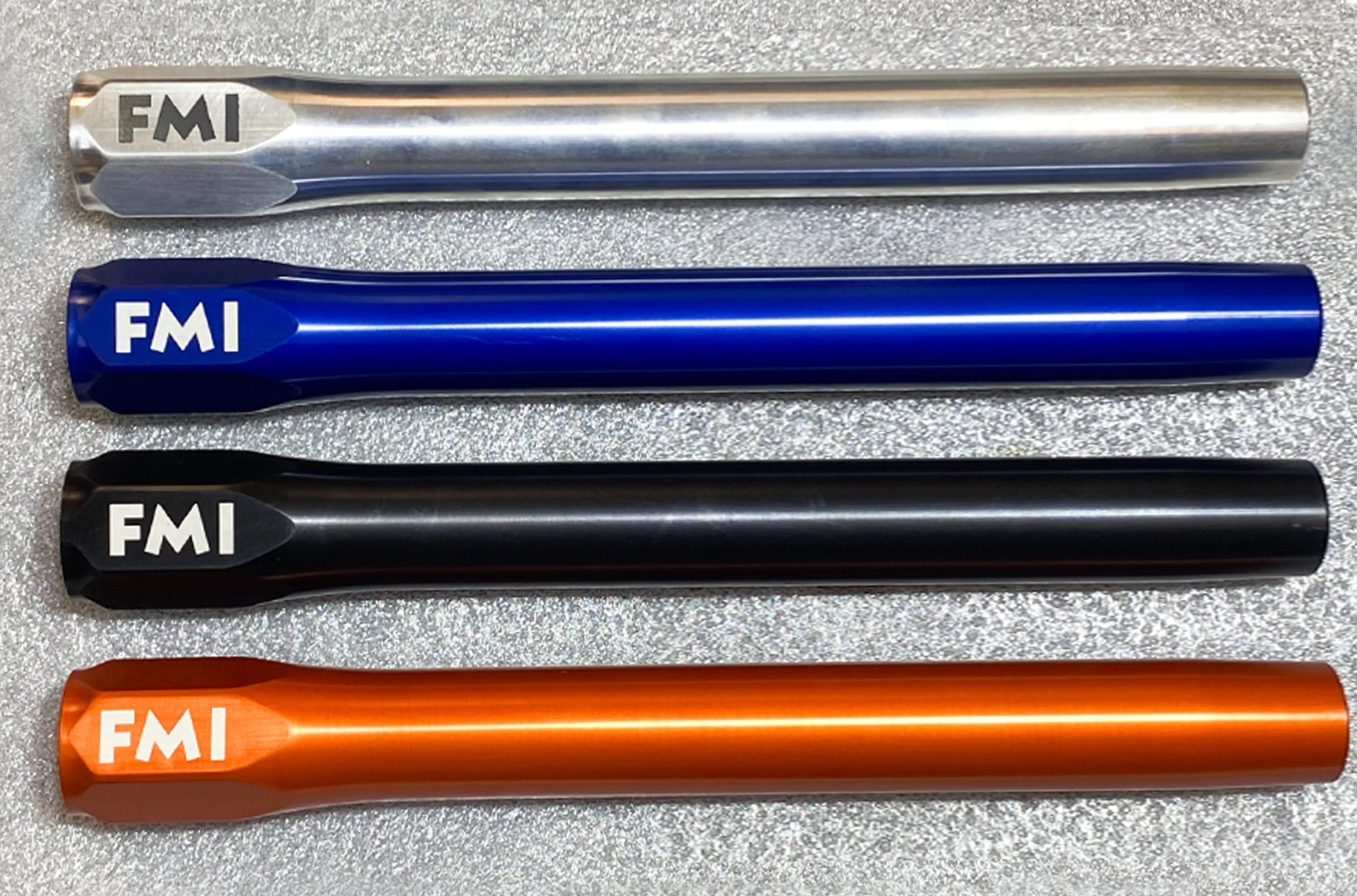 2024 Ranger Raptor Billet Tie Rod Kit featuring four color options: silver, blue, black, and orange, showcasing durability and style.