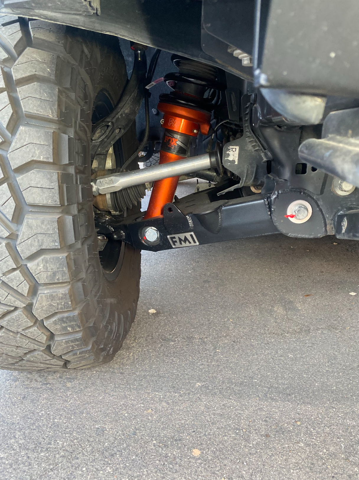 2024+ Ranger Raptor fabricated lower A-arm kit showcasing stock width, featuring durable construction and suspension components.