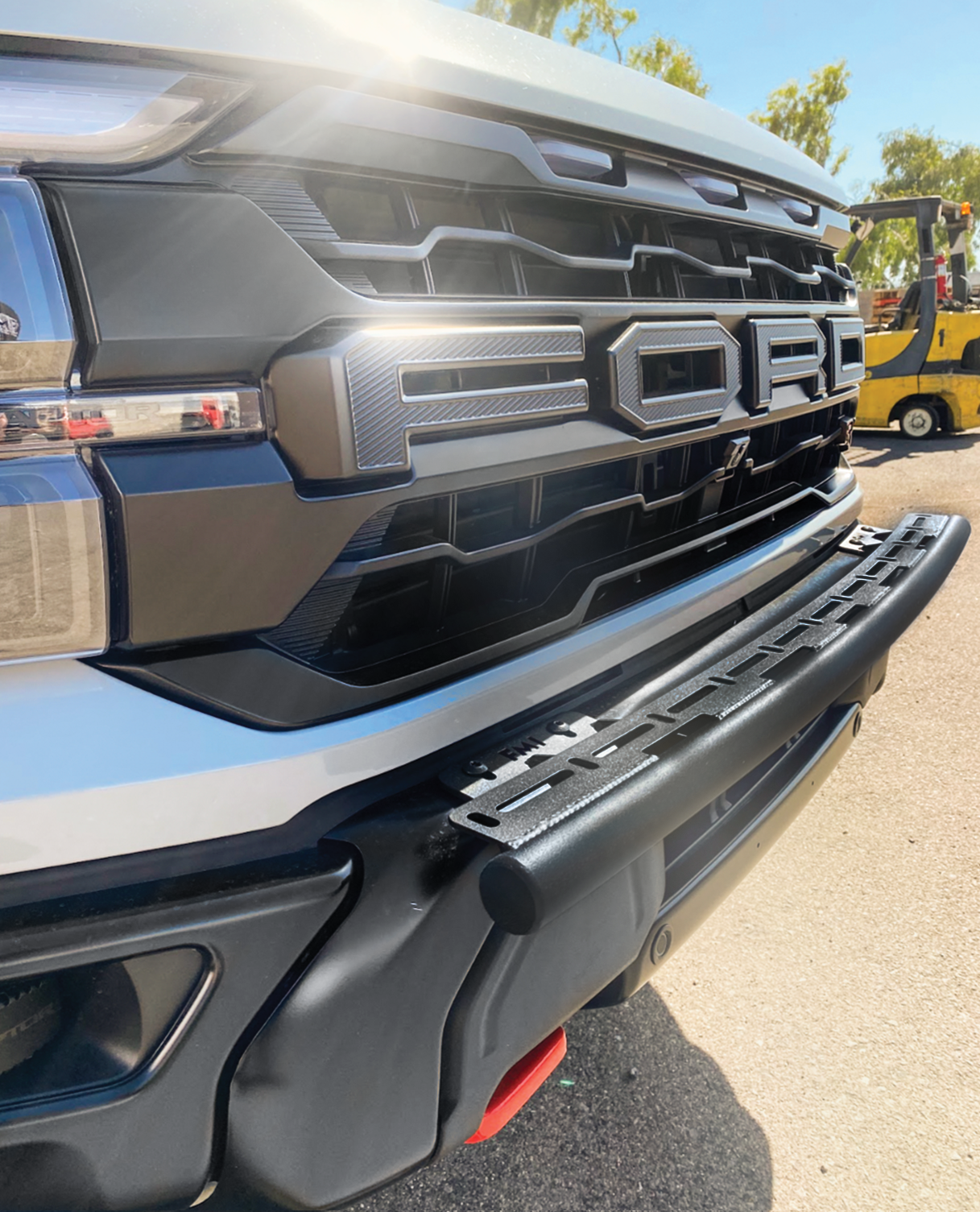 2024 Raptor Front Light Mount Kit for modular bumpers, designed to accommodate any light type for enhanced visibility.