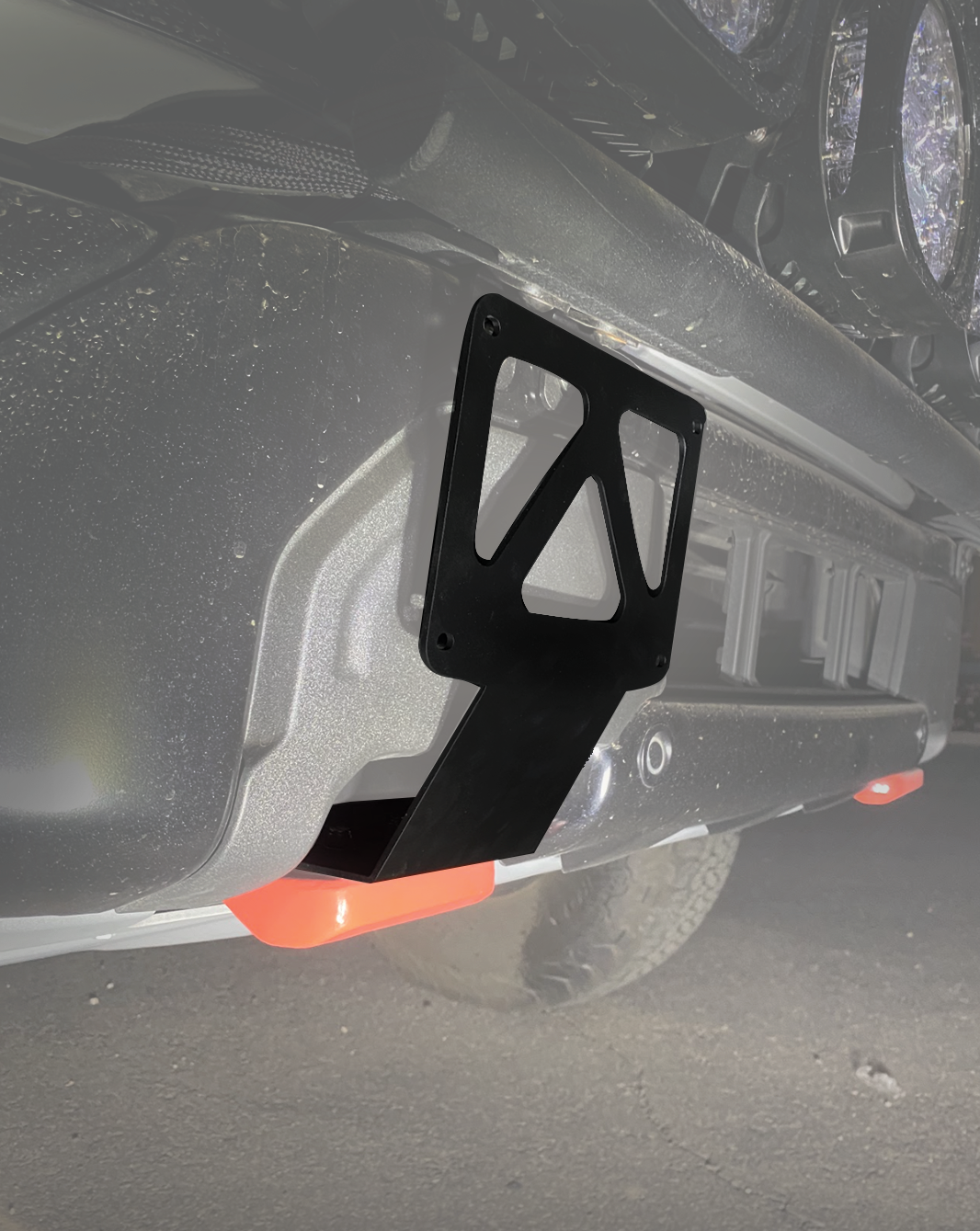 Front tow hook license plate mount for 2024+ Gen 3.5 Raptor, designed for durability and easy installation.
