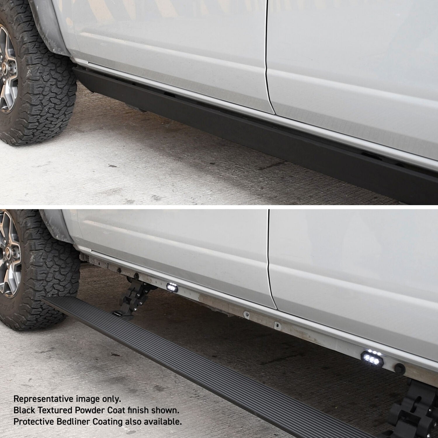 RealTruck VoltStep Electric Running Board Kit Protective Bedliner Coating For 2019-2026 Silverado/Sierra 1500 Go Rhino
