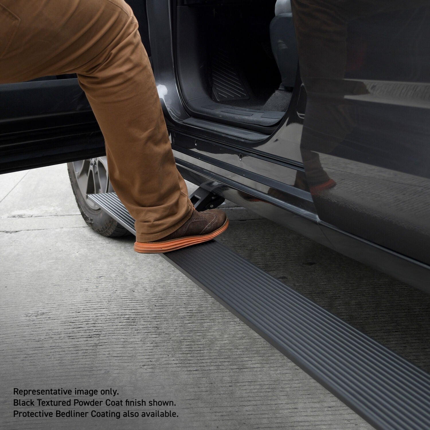 RealTruck VoltStep Electric Running Board Kit Protective Bedliner Coating 2008-2016 Ford F-250/F-350 Extended Cab Go Rhino