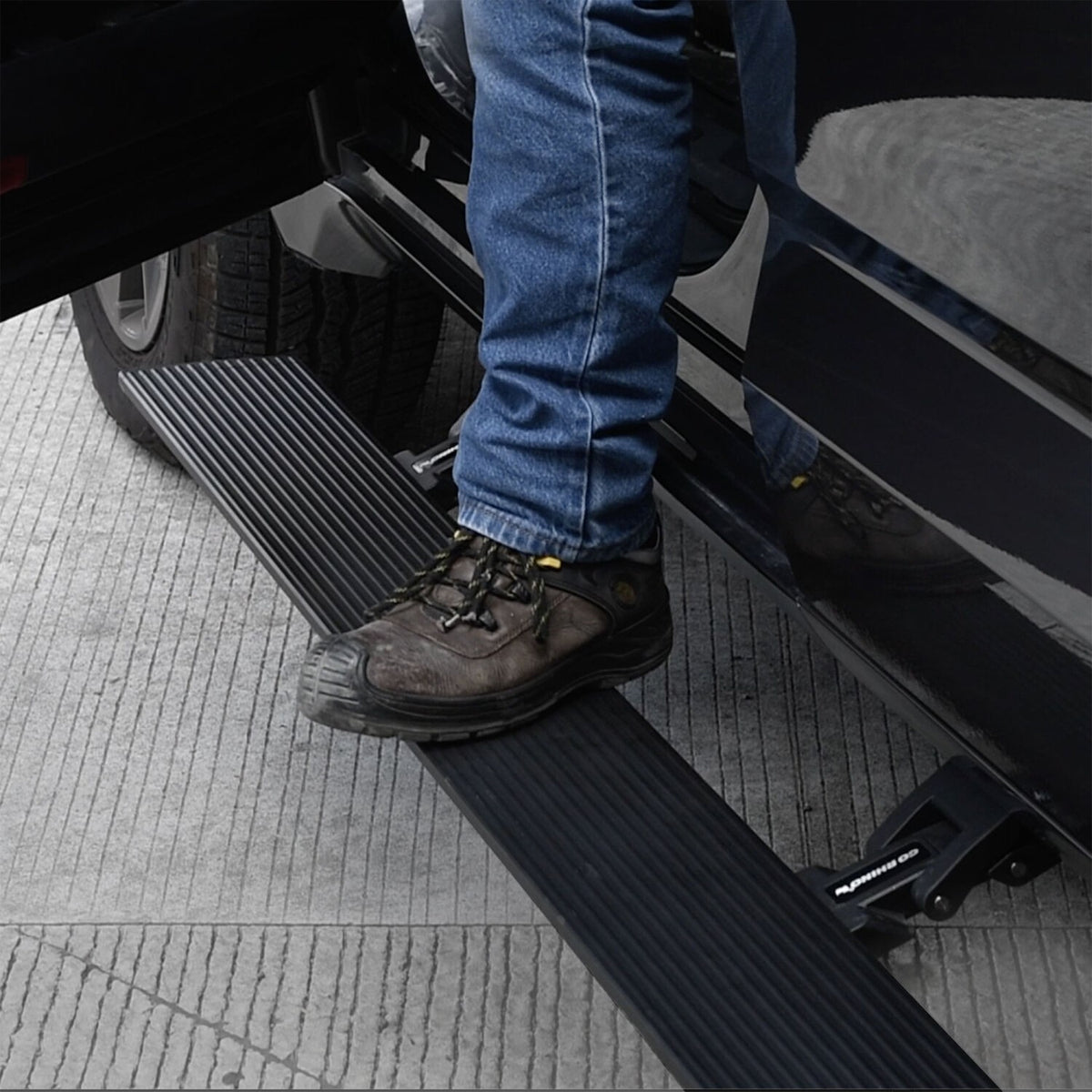 RealTruck VoltStep Electric Running Board Kit Textured Black 2022-2026 Toyota Tundra 4 Door CrewMax Cab Go Rhino