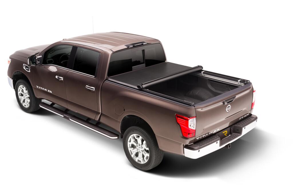 TruXport Tonneau Cover Black 2008-2015 Nissan Titan 7 Foot 3 Inch Bed without Utili-Track System Truxedo
