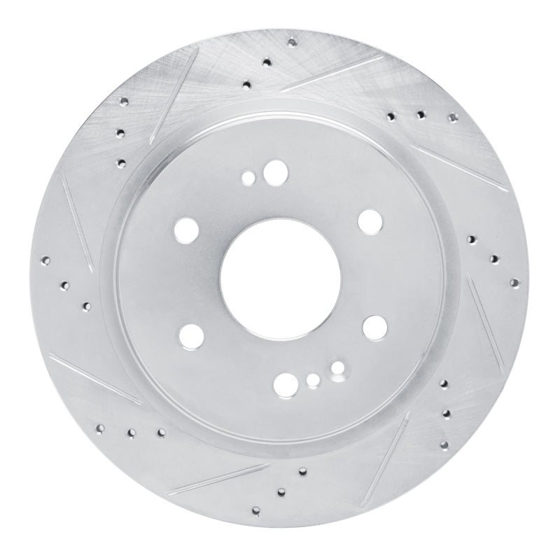 R1 2019-2025 Cadillac Escalade ESV Rear Left Drilled & Slotted Silver Brake Rotor