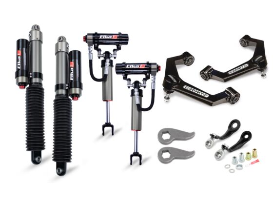 3-Inch Elite Leveling Kit with Elka 2.5 Reservoir shocks for 2011-2019 Silverado/Sierra 2500-3500 2WD-4WD Trucks Cognito