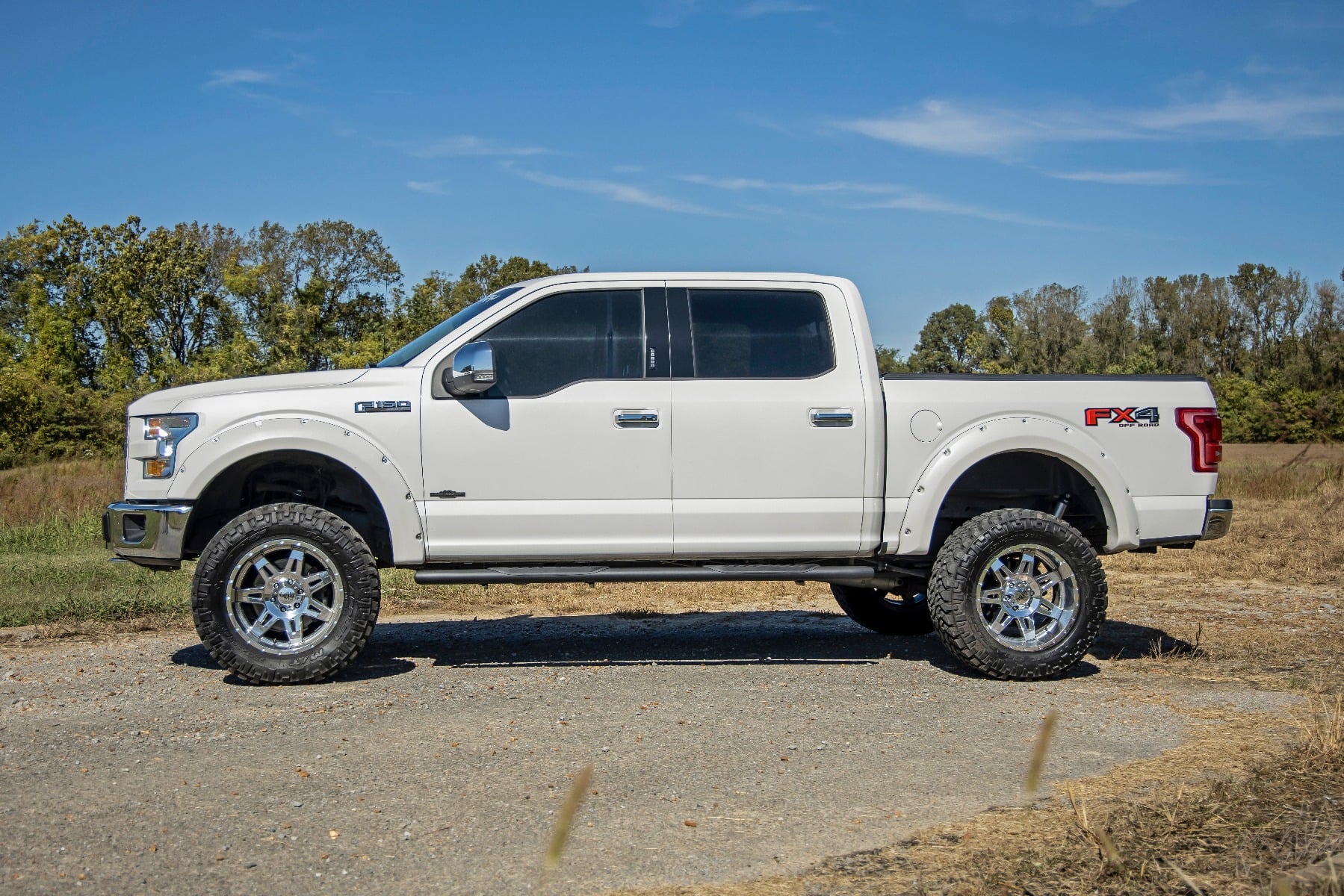 Oval Nerf Step Crew Cab Black Ford F-150/Lightning/F-250/F-350/Raptor (15-26) Rough Country