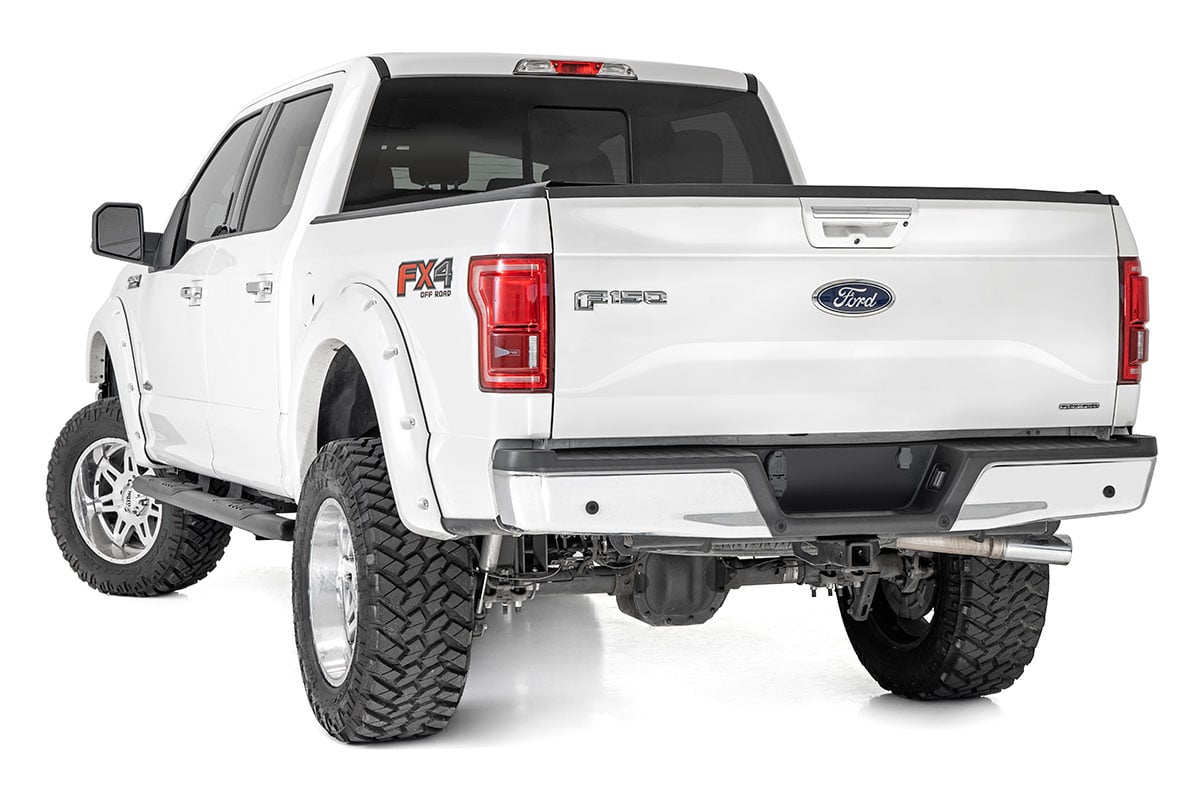 Oval Nerf Step Crew Cab Black Ford F-150/Lightning/F-250/F-350/Raptor (15-26) Rough Country