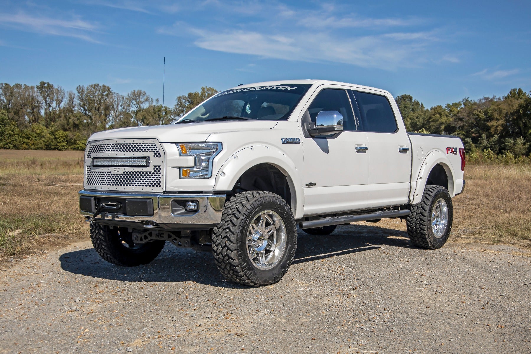 Oval Nerf Step Crew Cab Black Ford F-150/Lightning/F-250/F-350/Raptor (15-26) Rough Country