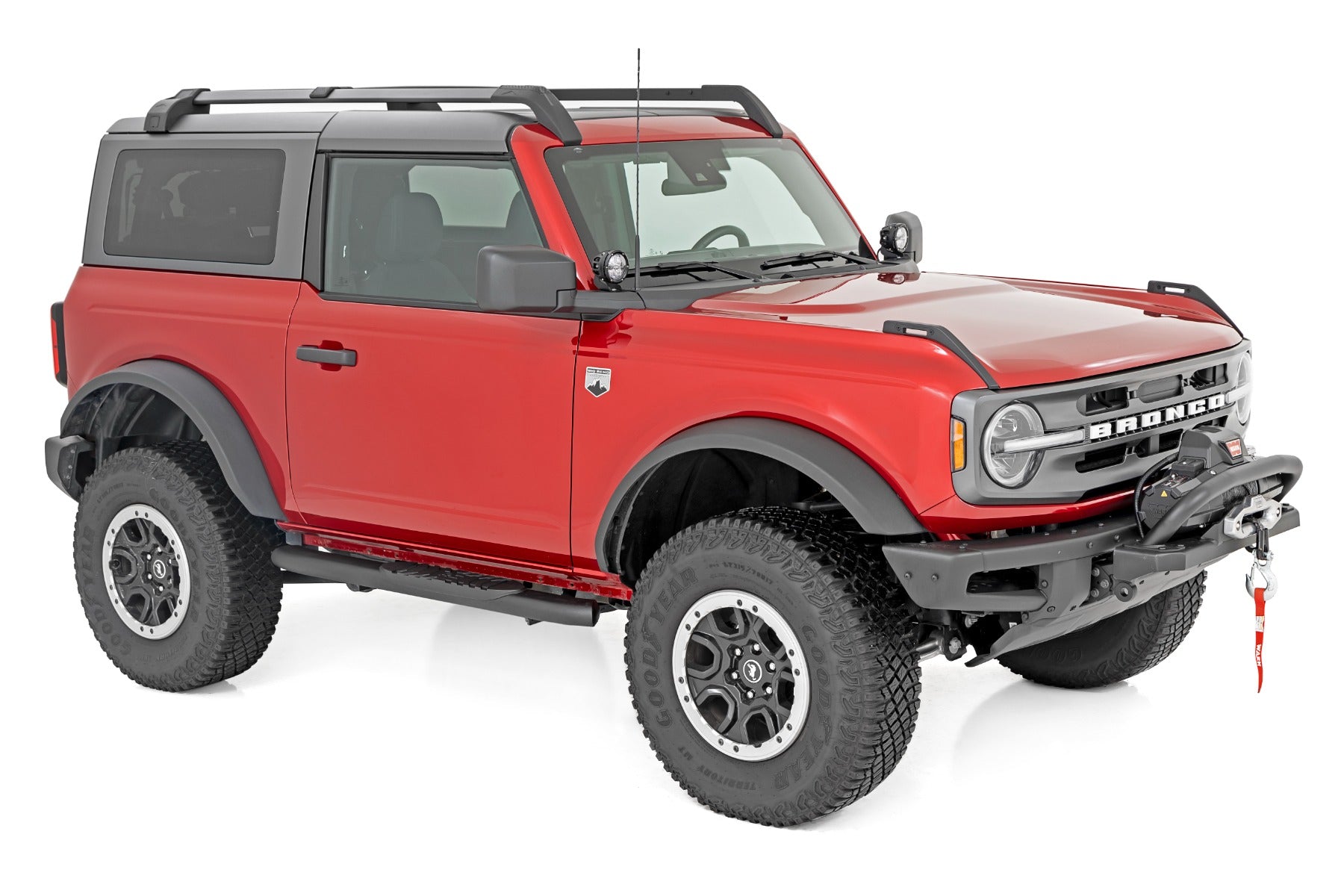 Oval Nerf Steps 2-Door Black Ford Bronco (2 Door) 4WD (2021-2025) Rough Country
