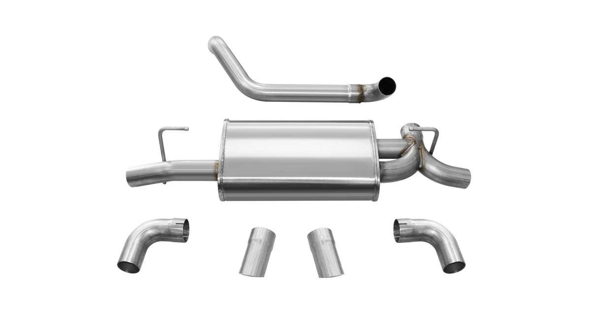 Jeep JL Axle Back Exhaust 2.5 Inch Dual Rear Exit W/Turn Down Outlets 18 Wrangler JL Sport Polished db By Corsa