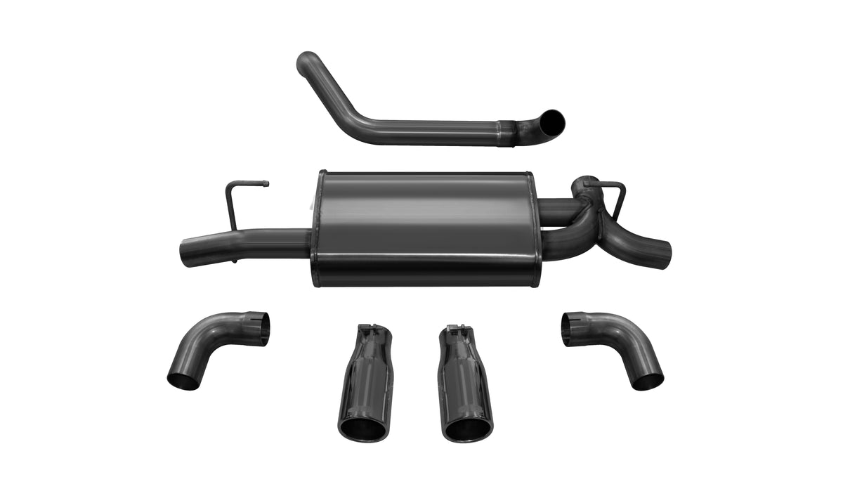 Jeep JL Axle Back Exhaust 2.5 Inch Dual Rear Exit W/Rolled 3.5 Inch Tips 18 Wrangler JL Sport Black db By Corsa