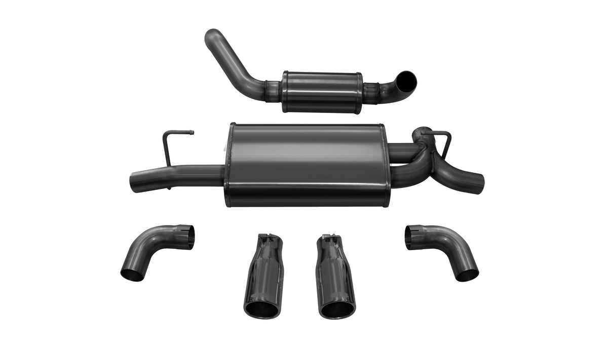 Jeep JL Axle Back Exhaust 2.5 Inch Dual Rear Exit W/Rolled 3.5 Inch Tips 18 Wrangler JL Touring Black db By Corsa
