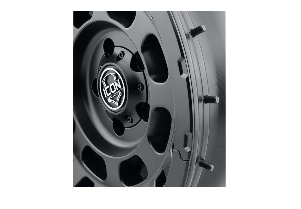Hammer Pro 17 X 8.5 / 5 X 150 25MM Offset 5.75 Inch Back Space Satin Black, ICON Alloys