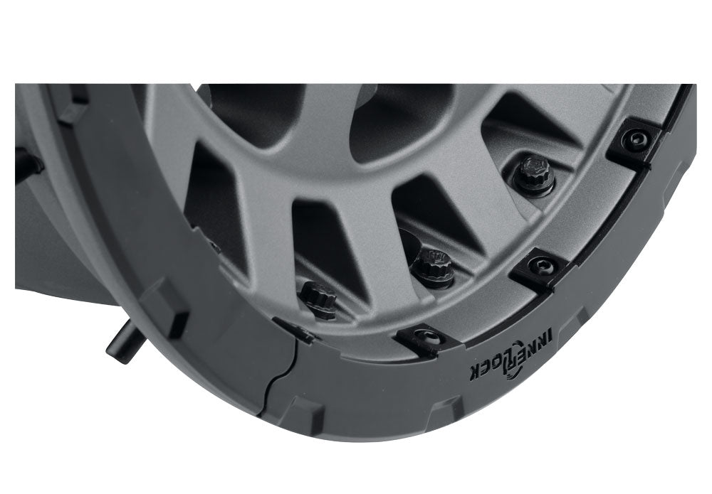 Hammer Pro 17 X 8.5 / 5 X 5 -6MM Offset 4.5 Inch Back Space Charcoal W/ Black Ring, ICON Alloys