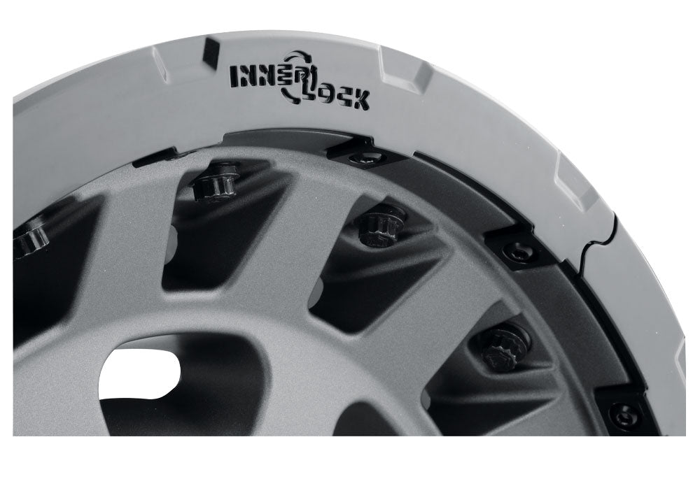 Hammer Pro 17 X 8.5 / 6 X 5.5 0MM Offset 4.75 Inch Back Space Charcoal W/ Black Ring, ICON Alloys