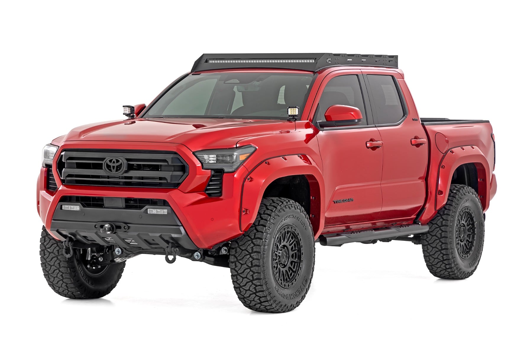 Oval Nerf Step Double Cab Black Toyota Tacoma 2WD/4WD (2024-2026) Rough Country