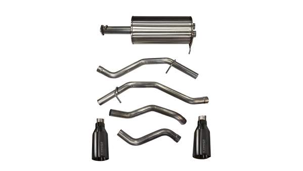 2019 Ram 1500 V8 3.0 Inch Cat-Back Exhaust System Single 5.0 Inch Tips Gunmetal Sport Sound Level Corsa Performance