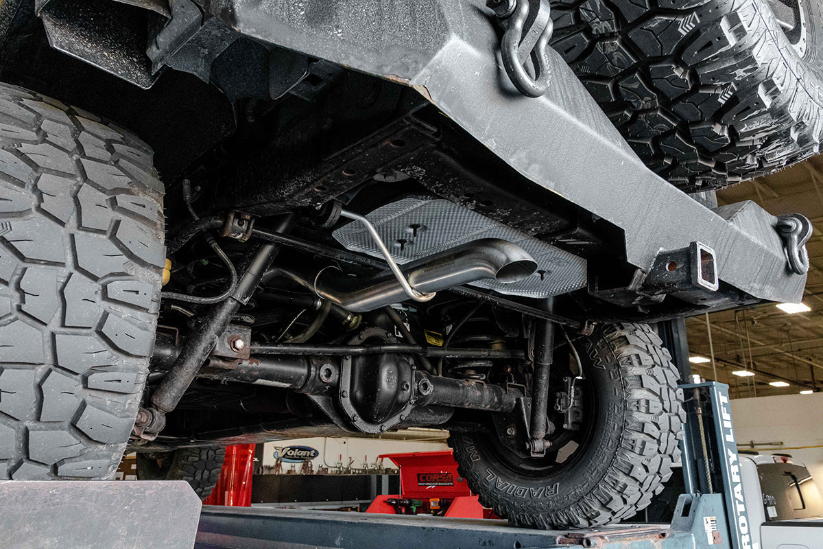 2.75 Inch Cat-Back Single Rear Exit with Turn Down Tip 07-18 Jeep Wrangler JKU 116 Inch Wheel Base Corsa Performance