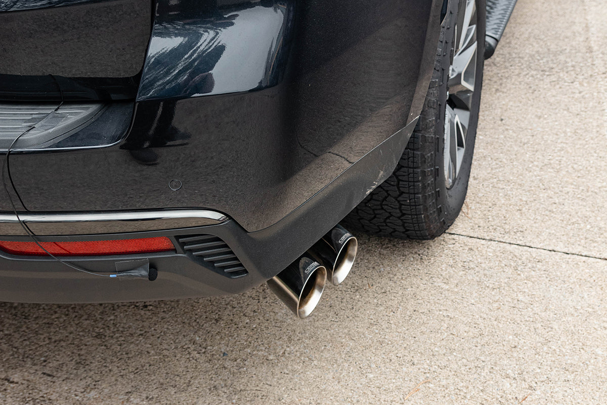 3.0 Inch Single Side Exit Cat-Back Exhaust System with Twin 4.0 Inch Tips 21-25 Chevrolet Suburban 134.1 Inch Wheel Base Corsa Performance