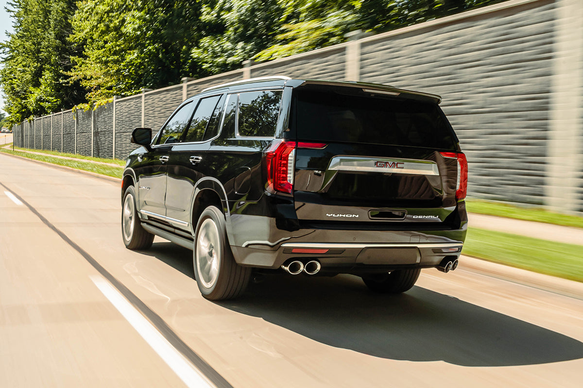 3.5 Inch to 2.75 Inch Dual Rear Exit Cat-Back Exhaust System with Black PVD Tips 21-23 Chevrolet Tahoe/GMC Yukon 120.9 Inch Wheel Base Corsa Performance