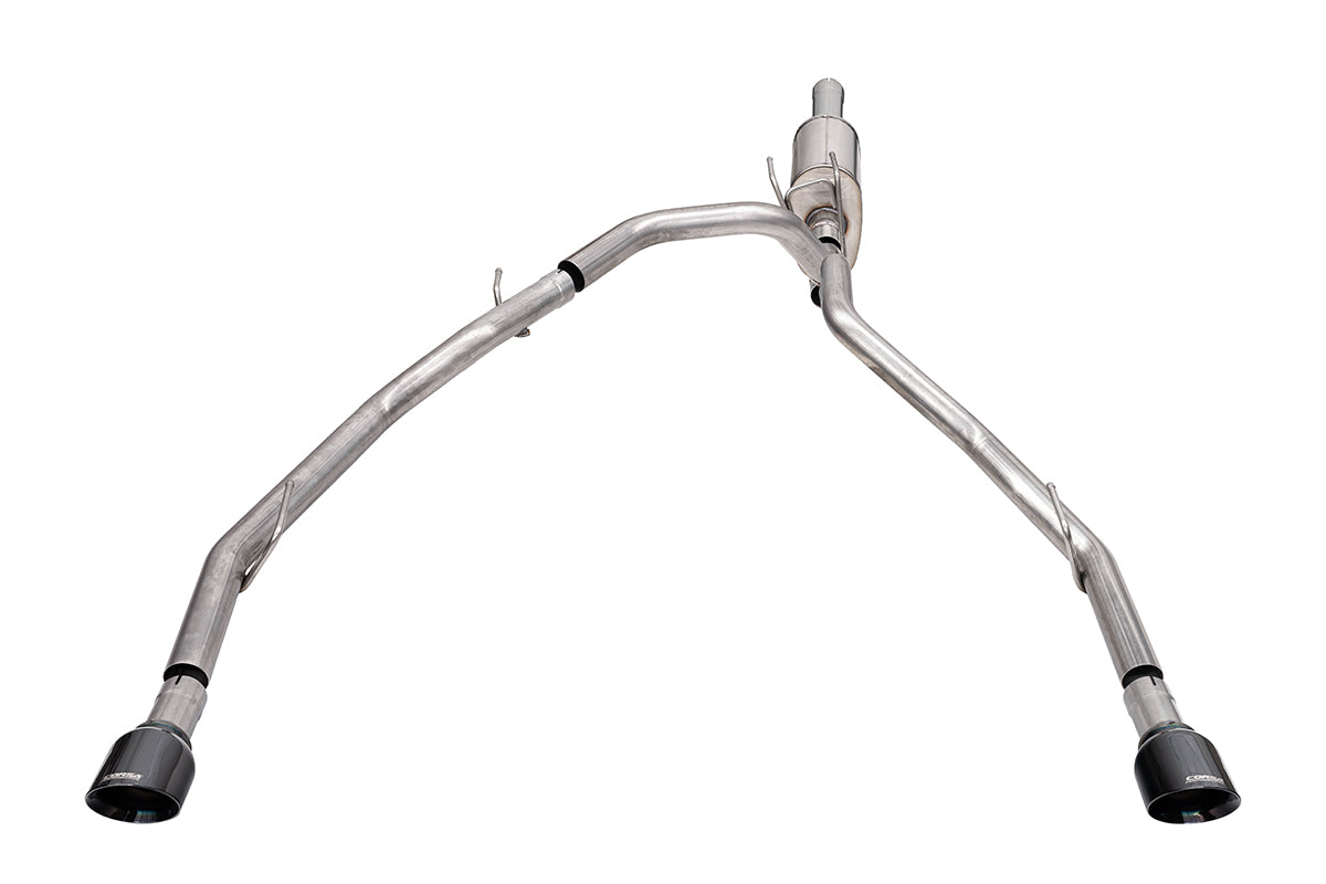 3 Inch Cat-Back Exhaust 4 Inch Black Pro-Series Slash Cut Twin Tip 09-23 RAM 1500 140.5 Inch Wheel Base Corsa Performance