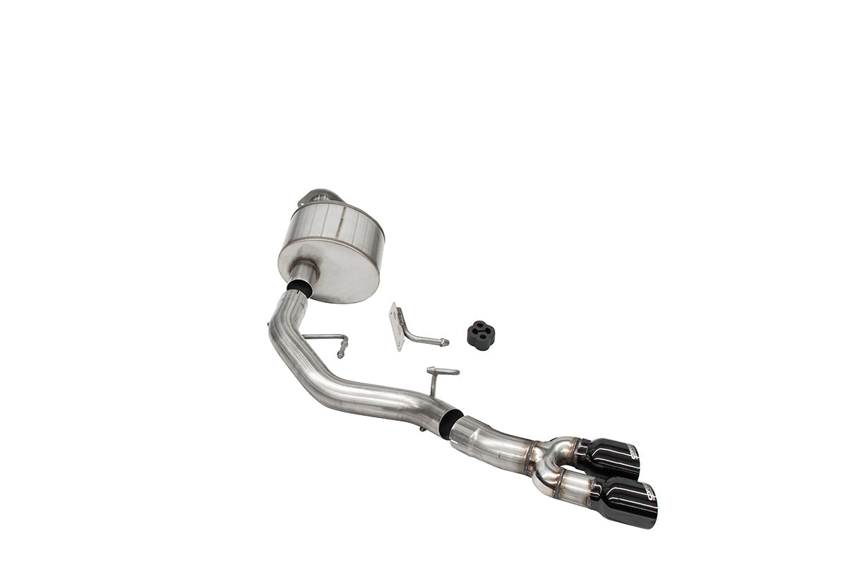3.0 Inch Front of Tire Exit Catback Exhaust System with Twin 3.5 Inch Pro Series Black Tips 21-25 Ford F-150 122 Inch Wheel Base Corsa Performance