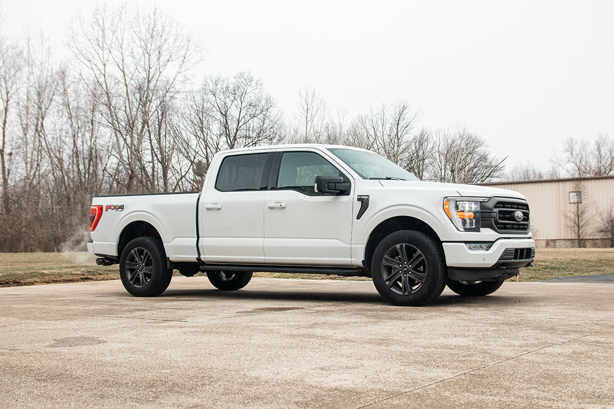 3.0 Inch Front of Tire Exit Catback Exhaust System with Twin 3.5 Inch Pro Series Tips 21-25 Ford F-150 122 Inch Wheel Base Corsa Performance