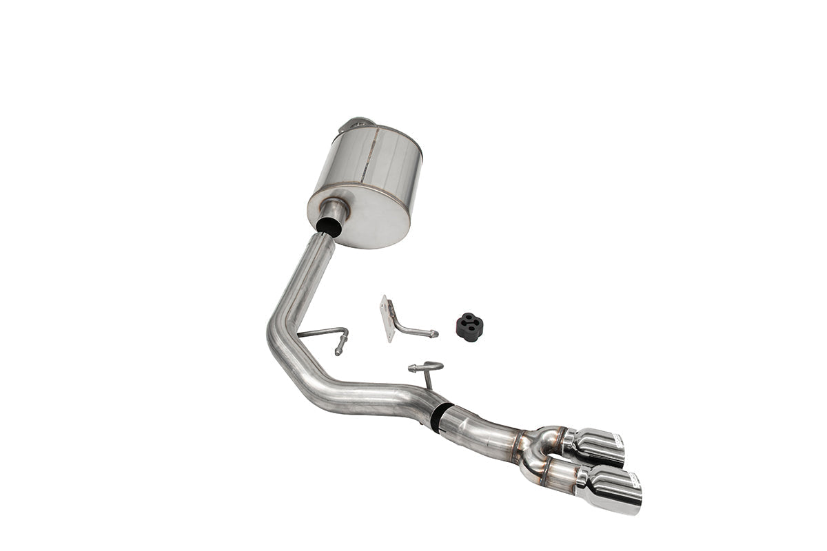 3.0 Inch Front of Tire Exit Catback Exhaust System with Twin 3.5 Inch Pro Series Tips Sport Sound Level 21-25 Ford F-150 141 Inch Wheel Base Corsa Performance