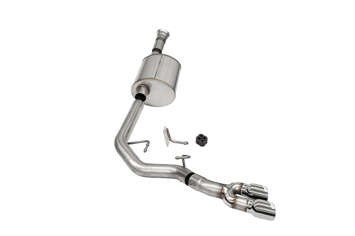 3.0 Inch Front of Tire Exit Catback Exhaust System with Twin 3.5 Inch Pro Series Tips 21-25 Ford F-150 145 Inch Wheel Base Corsa Performance