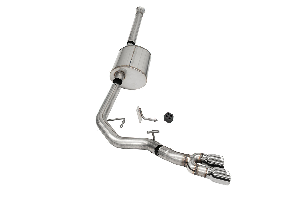 3.0 Inch Front of Tire Exit Catback Exhaust System with Twin 3.5 Inch Pro Series Tips Sport Sound Level 21-25 Ford F-150 157 Inch Wheel Base Corsa Performance