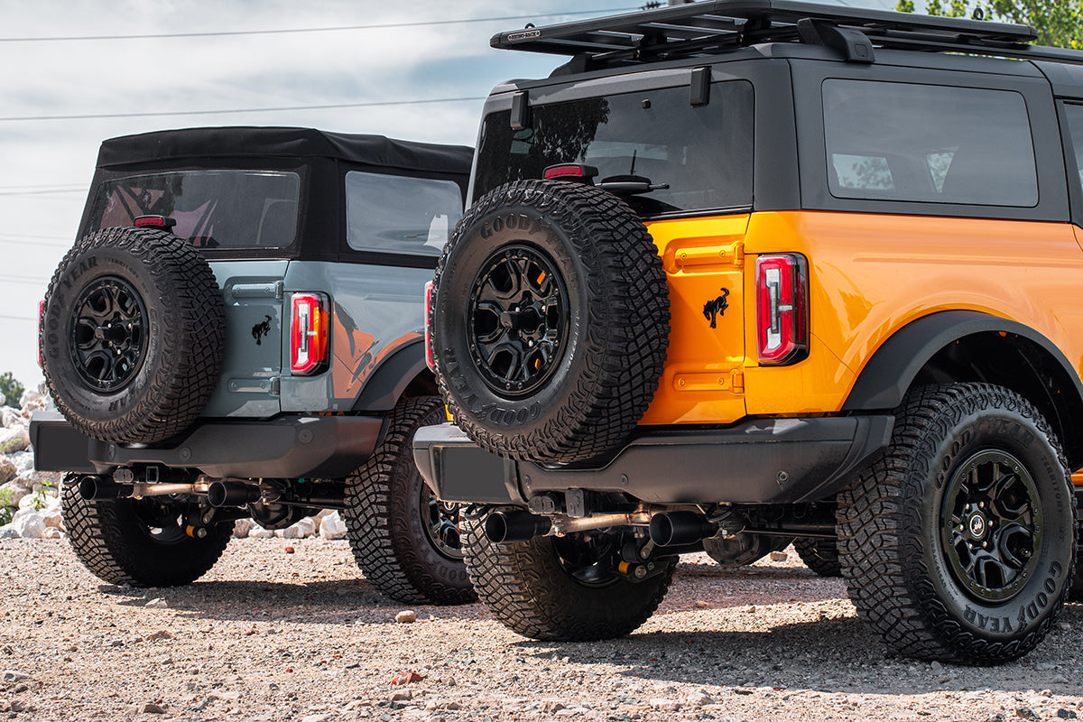 2.75 Inch Cat-Back Single Side Exit Exhaust System with Single 4.0 Inch Straight-Cut Polished Tips 21-25 Ford Bronco 2 Door Corsa Performance