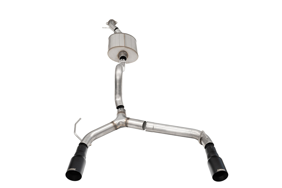 2.75 Inch Cat-Back Single Side Exit Exhaust System with Single 4.0 Inch Straight-Cut Black Powder Coat Tips 21-25 Ford Bronco 2 Door 2.7L Corsa Performance