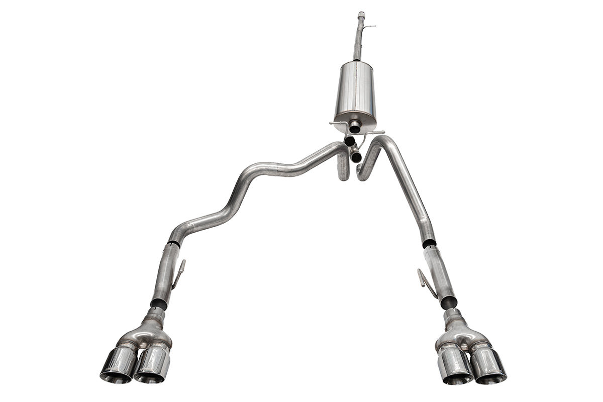 3.0 Inch Dual Rear Exit Cat-Back Exhaust System with Twin 4.0 Inch Tips 22-24 Chevrolet Silverado ZR2/22-23 GMC Sierra AT4X 147.5 Inch Wheel Base Corsa Performance