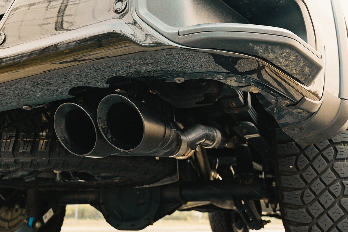 3.0 Inch Dual Rear Exit Cat-Back Exhaust System with Twin 4.0 Inch Tips 22-24 Chevrolet Silverado ZR2/22-23 GMC Sierra AT4X 147.5 Inch Wheel Base Corsa Performance