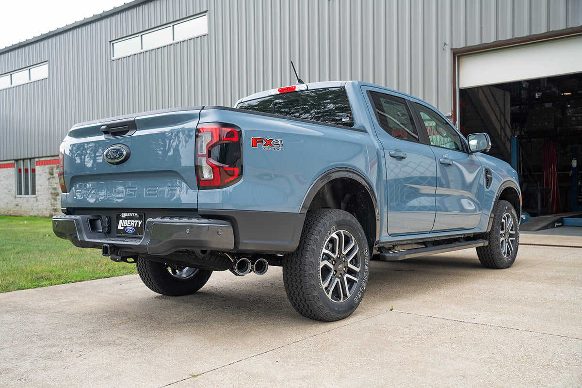 3 Inch Cat-Back Exhaust, Xtreme Sound Level, 4 InchPolished Pro-Series Slash Cut Twin Tip 24-25 Ford Ranger Corsa Performance