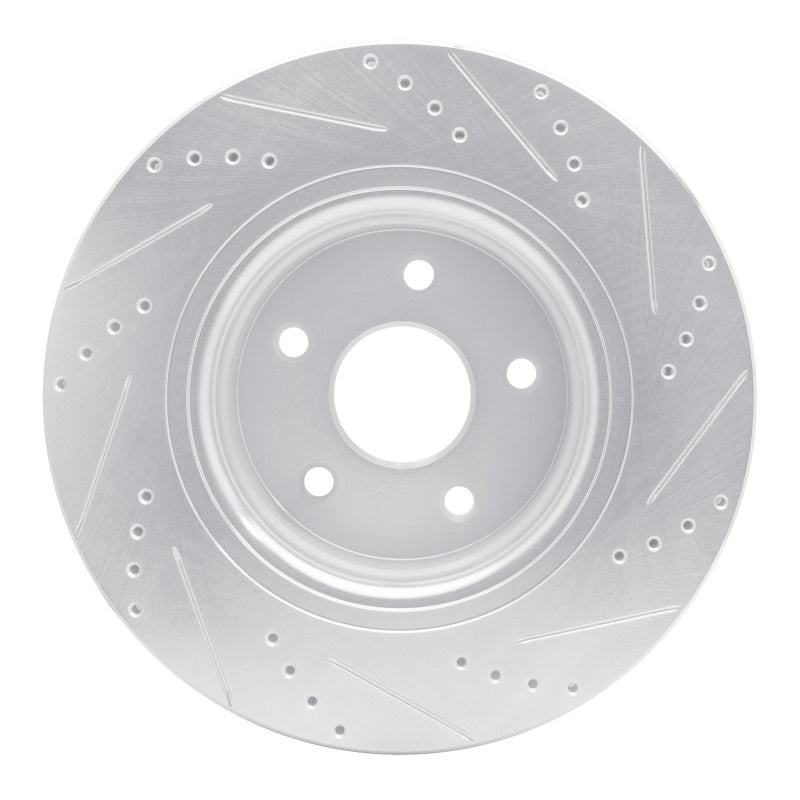 R1 04-06 Dodge Ram 1500 Pickup Front Left Drilled & Slotted Silver Brake Rotor