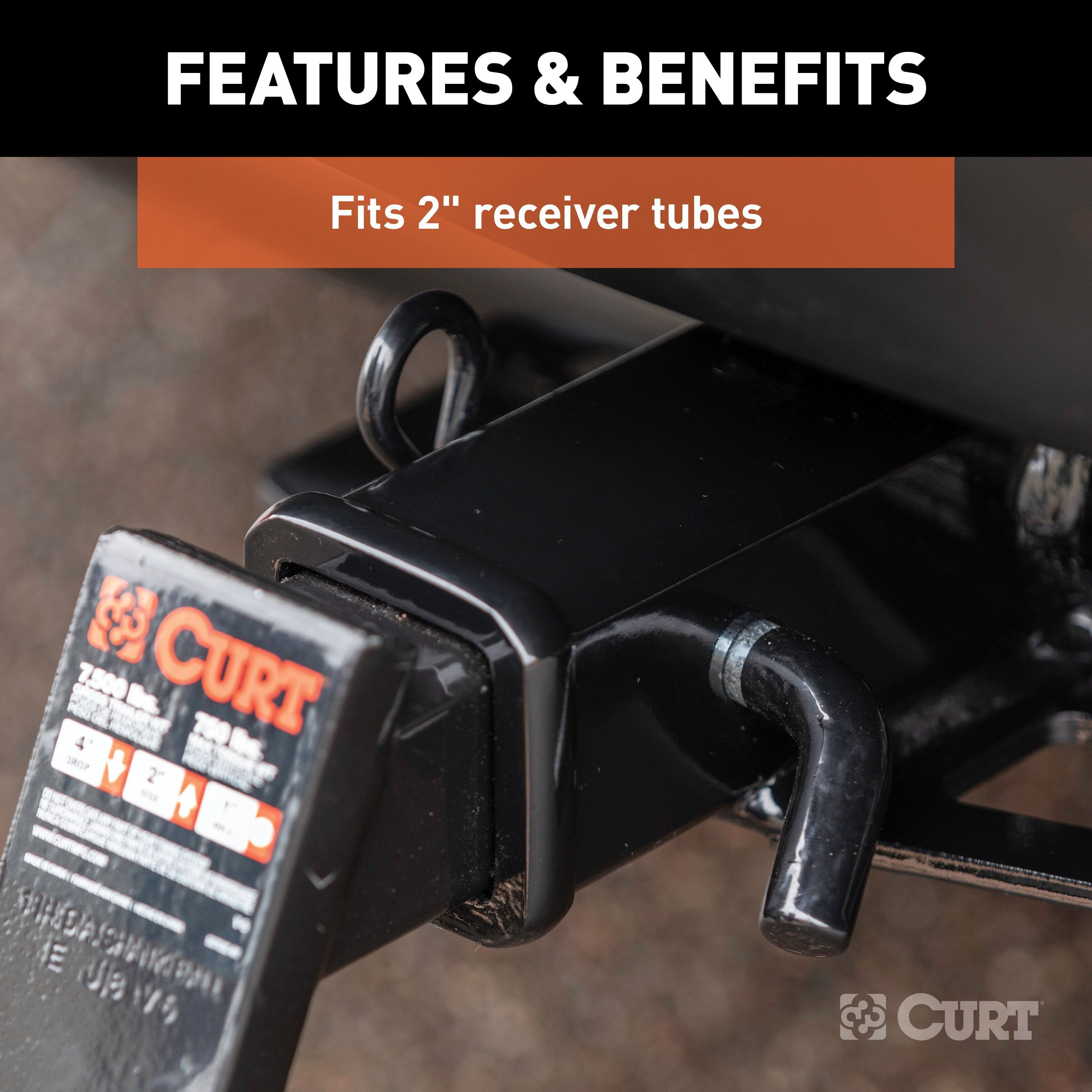CURT Trailer Hitch Pin & Clip with Vinyl-Coated Grip, 5/8-Inch Diameter, Fits 2-Inch Receiver Model 21510