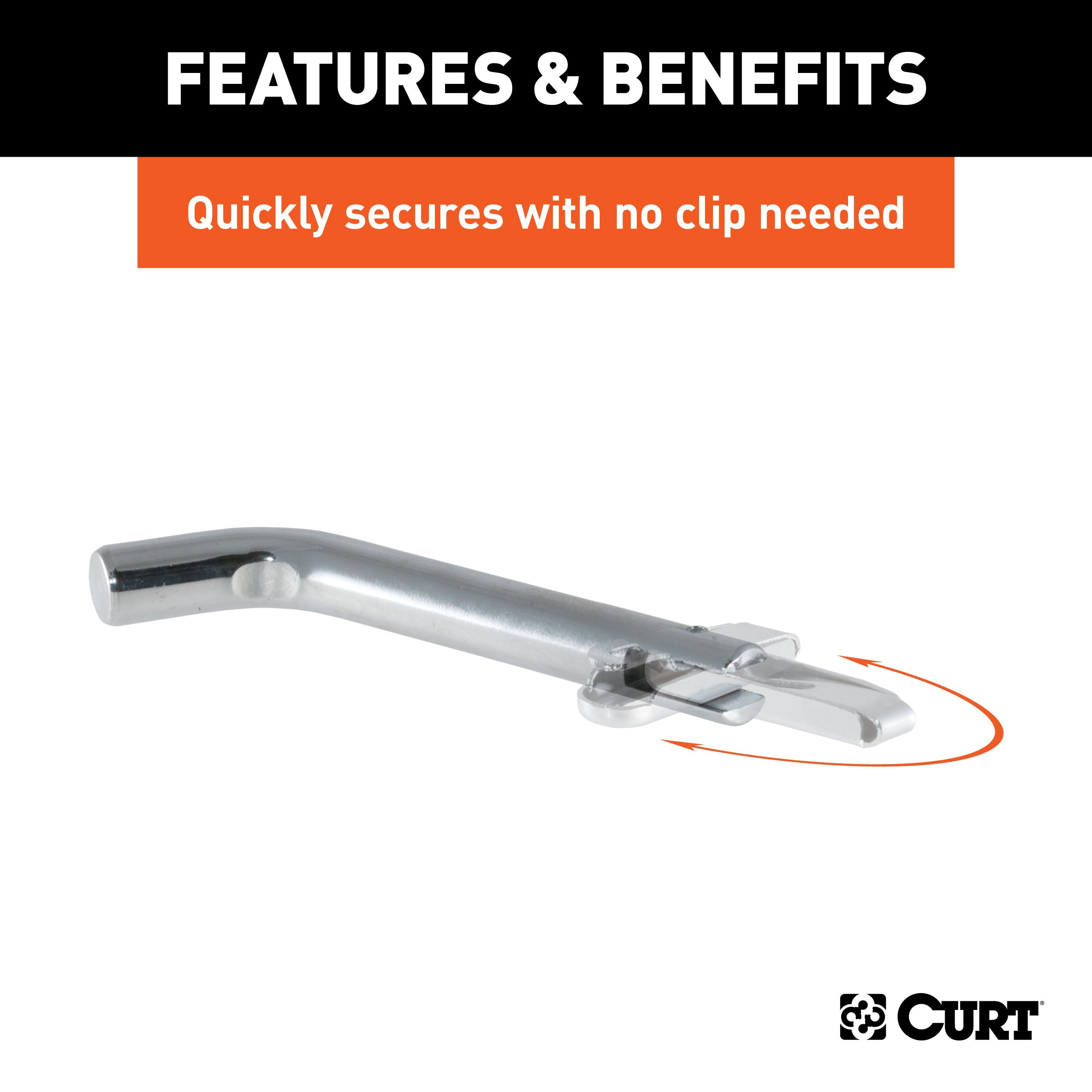 CURT Swivel Trailer Hitch Pin, 1/2-Inch Diameter, Fits 1-1/4-Inch Receiver Model 21541