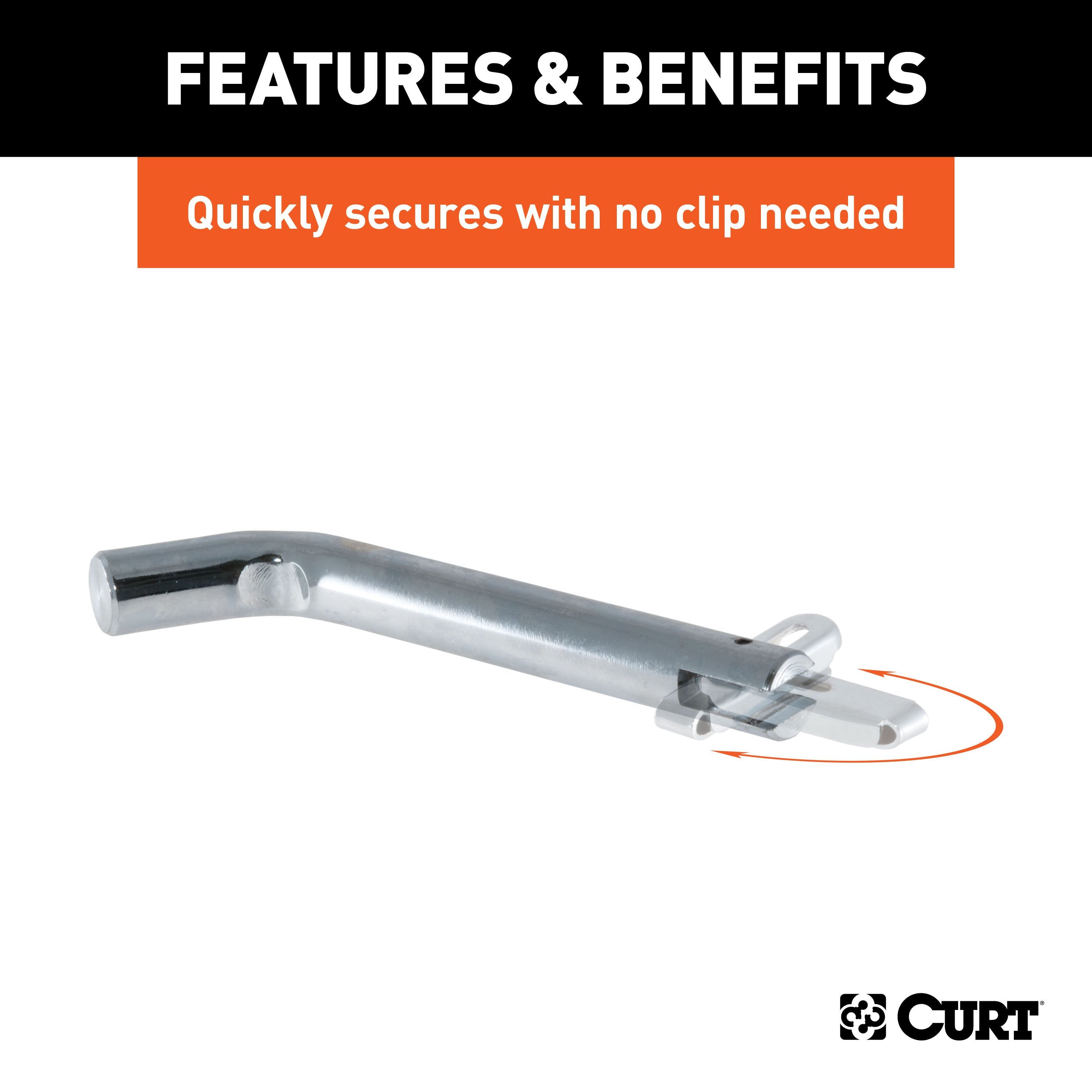 CURT Swivel Trailer Hitch Pin, 5/8-Inch Diameter, Fits 2-Inch Receiver Model 21551