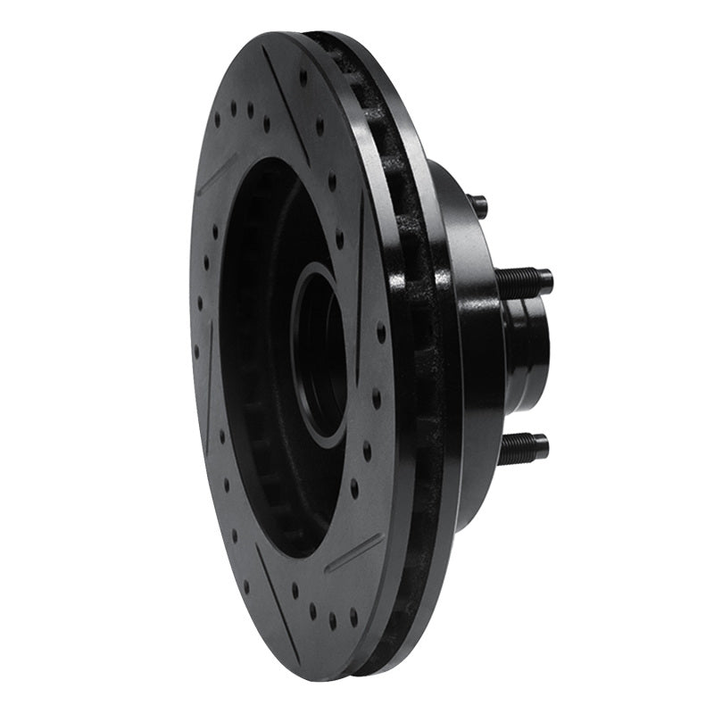 R1 98-02 Ford Ranger (USA/Canada) Front Left Drilled & Slotted Black Brake Rotor
