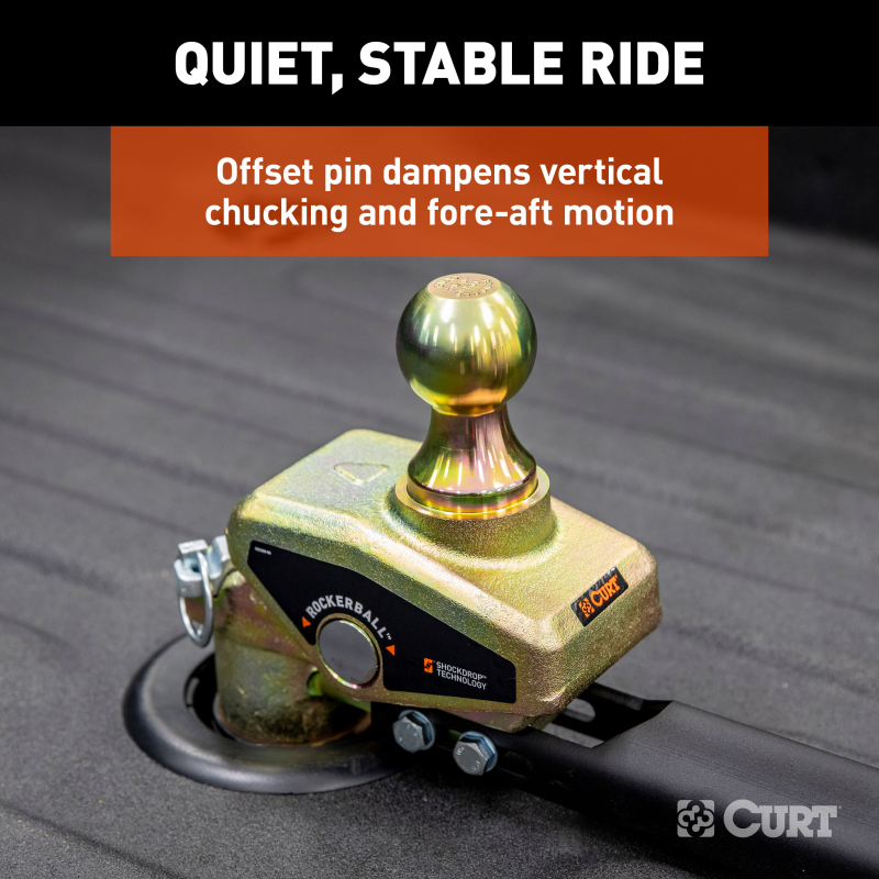 CURT RockerBall Multi-Fit OEM Puck System Gooseneck Ball with 4" Offset Model 60668