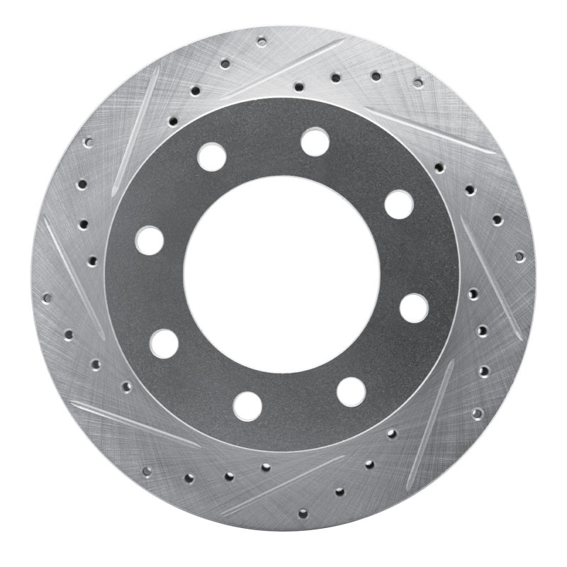 R1 99-20 Cadillac DeVille Front Left Drilled & Slotted Silver Brake Rotor