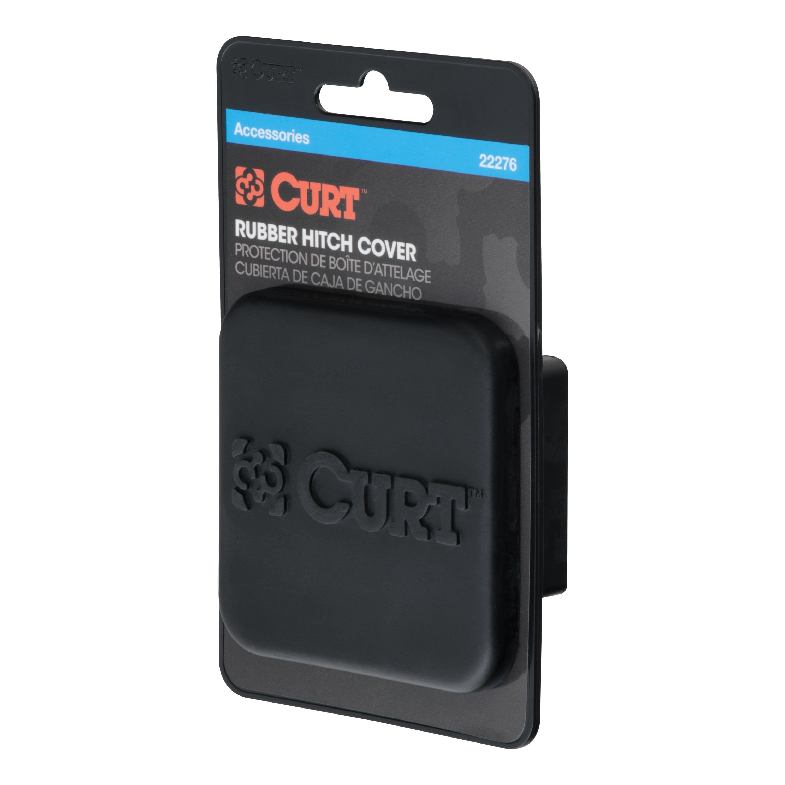 CURT Rubber Trailer Hitch Cover, Fits 2-Inch Receiver Model 22276
