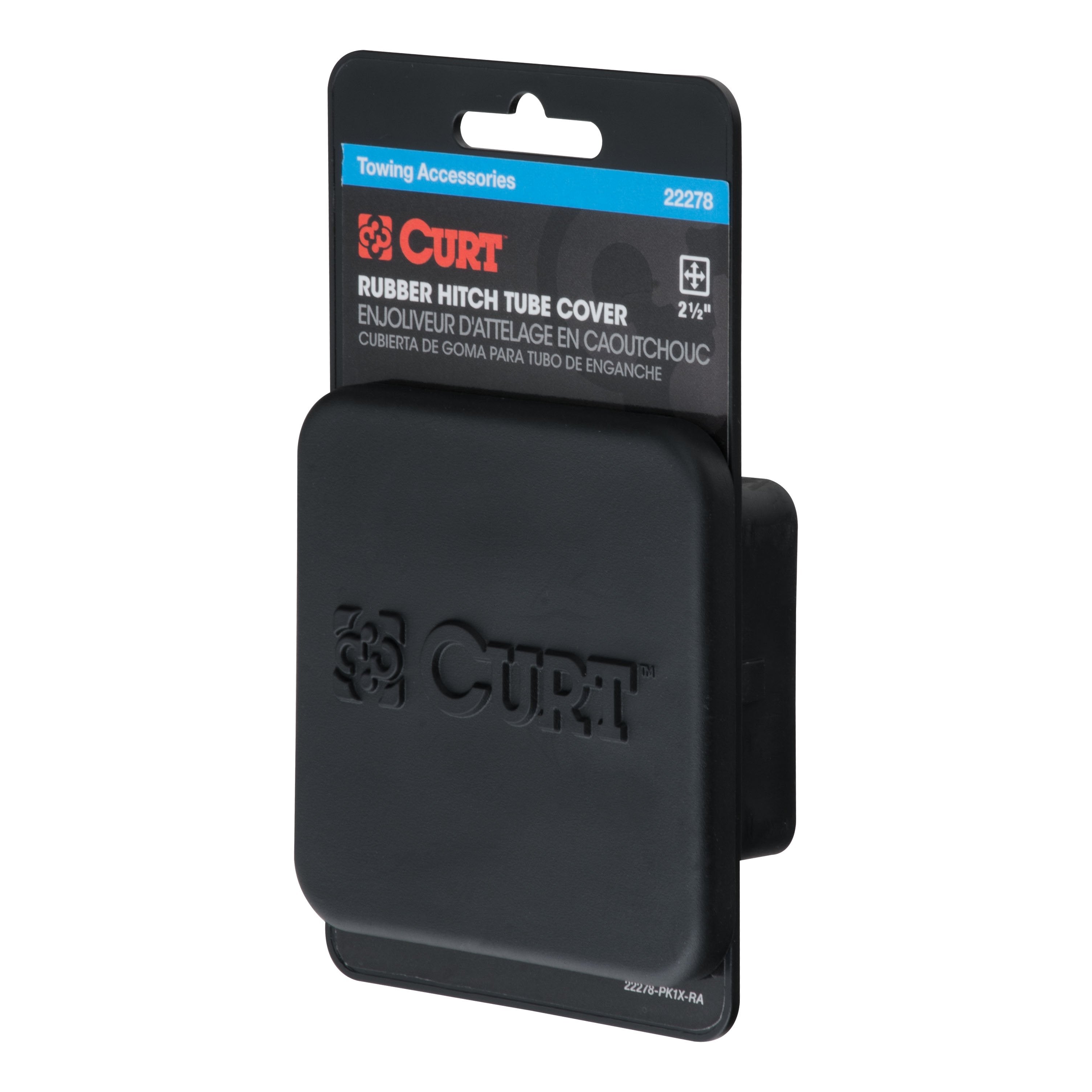 CURT Rubber Trailer Hitch Cover, Fits 2-1/2-Inch Receiver Model 22278